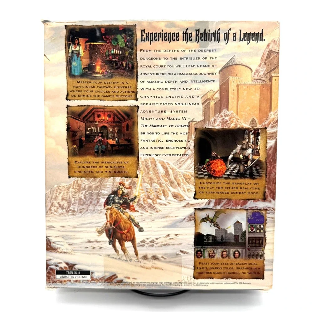 Might & Magic VI Mandate of Heaven PC Game 1998 Big Box Cloth Map New World